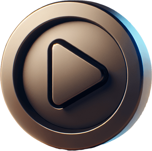 a large round playbutton
Single Game Texture. In-Game asset. 2d. Blank background. High contrast. No shadows.