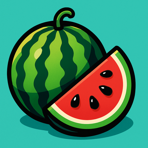 watermelon.
In-Game asset.  2d.  High contrast.  No shadows