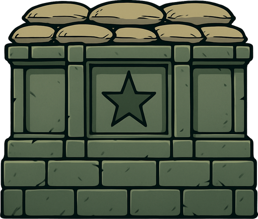 yüksek çözünürlüklü askeri duvar.
In-Game asset.  2d.  High contrast.  No shadows