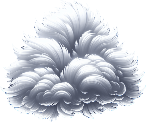 fluffy translucent cloud.
Single Game Texture.  In-Game asset.  2d.  Blank background.  High contrast.  No shadows