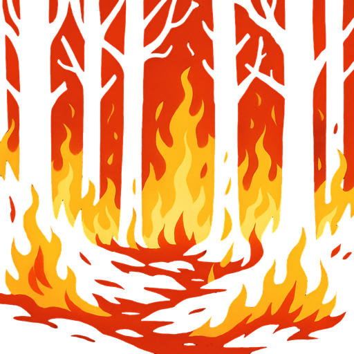 Un bosque quemándose D:.
In-Game asset.  2d.  High contrast.  No shadows