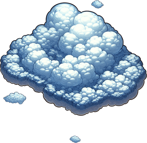 Fully Transparent cloud viewed from the top.
Single Game Sprite Texture.  No background.
