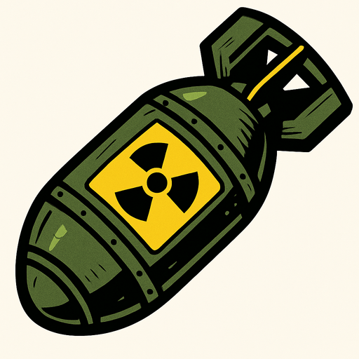 Nükleer bomba.
In-Game asset.  2d.  High contrast.  No shadows