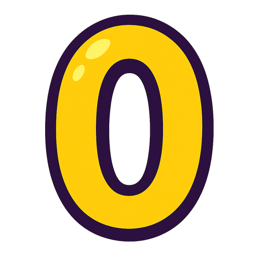number 0.
In-Game asset.  2d.  High contrast.  No shadows