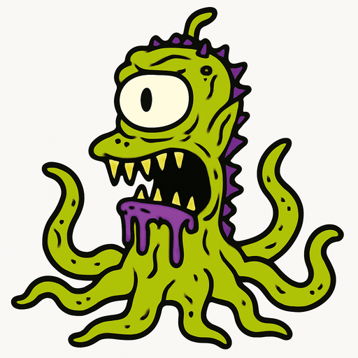 Alien mutant from the Simpsons.
In-Game asset.  2d.  High contrast.  No shadows