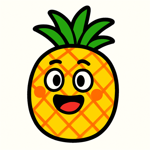 piña animada.
In-Game asset.  2d.  High contrast.  No shadows