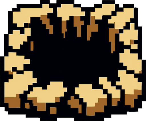 Make a 8 bit broken pit.
In-Game asset.  2d.  High contrast.  No shadows