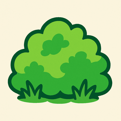 Shrub.
In-Game asset.  2d.  High contrast.  No shadows. Very simple