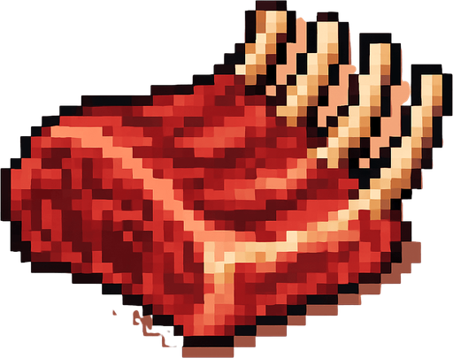 2d pixel art high quality wolf rib.
In-Game asset.  2d.  High contrast.  No shadows