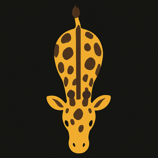 yellow giraffe top view.
In-Game asset.  2d.  High contrast.  No shadows