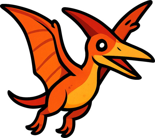 Uçan bir dinazor.
In-Game asset.  2d.  High contrast.  No shadows