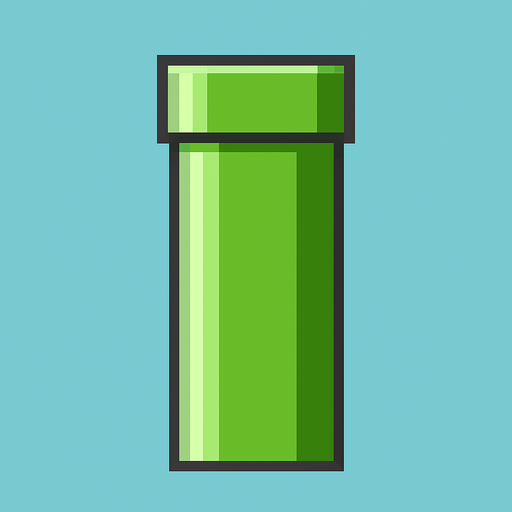tubo de flappy bird.
In-Game asset.  2d.  High contrast.  No shadows