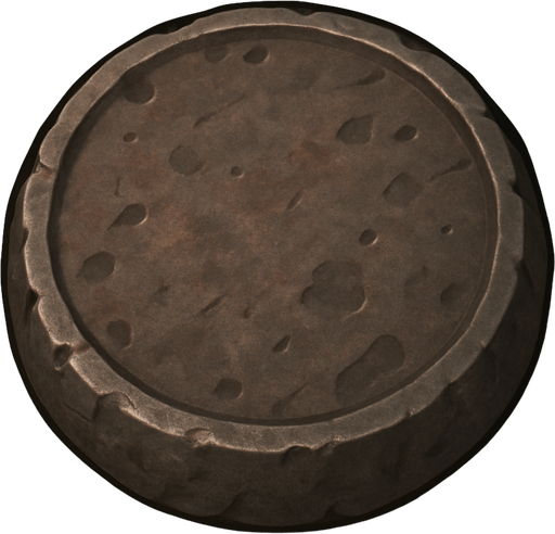 round ironstone colored.
In-Game asset