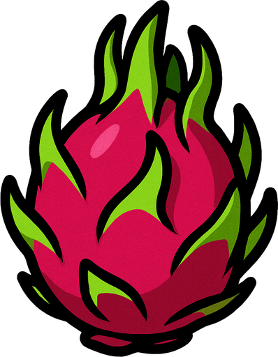 Uncut dragonfruit.
In-Game asset.  2d.  High contrast.  No shadows