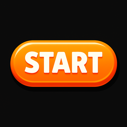 Create a stylish start button.
In-Game asset.  2d.  High contrast.  No shadows. #3d