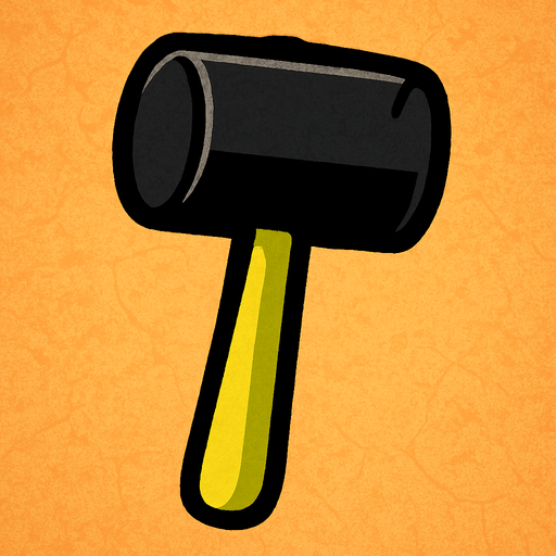 Rubber mallet.
In-Game asset.  2d.  High contrast.  No shadows