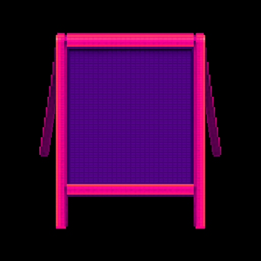 A blank sandwhich board. Top down view.