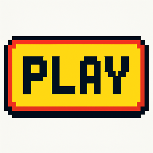 create an simple  retangular play button image writen "play" in it, make it in a 16bit style.
In-Game asset.  2d.  High contrast.  No shadows