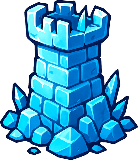 Ice tower.
In-Game asset.  2d.  High contrast.  No shadows