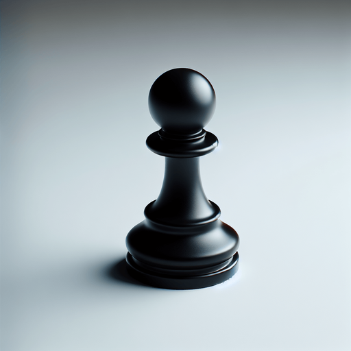 Black pawn.
Single Game Texture.  In-Game asset.  2d.  Blank background.  High contrast.  No shadows