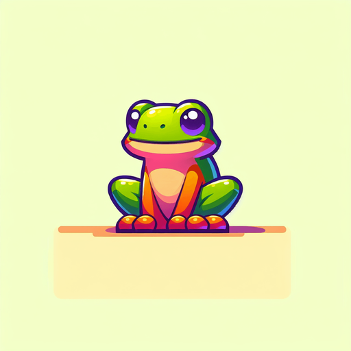 Single cartoon frog sitting.
Game Texture. In-Game asset. 2d. Blank background. High contrast. No shadows.