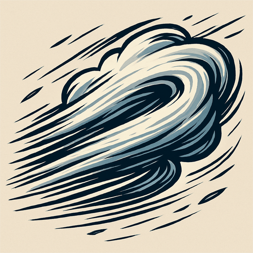 Vendaval, algo realista.
In-Game asset.  2d.  High contrast.  No shadows