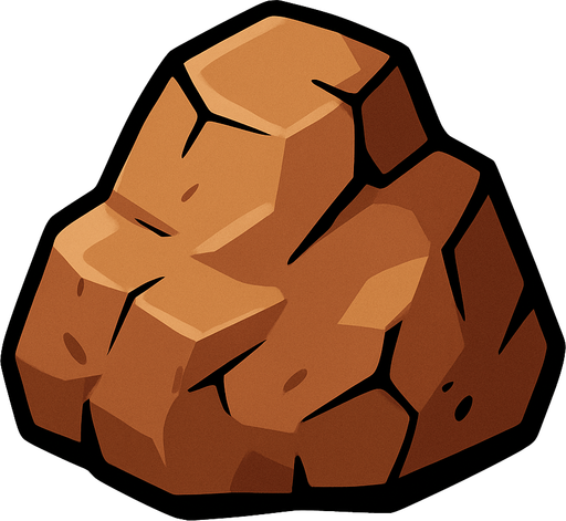 rock.
In-Game asset.  2d.  High contrast.  No shadows. cartoon