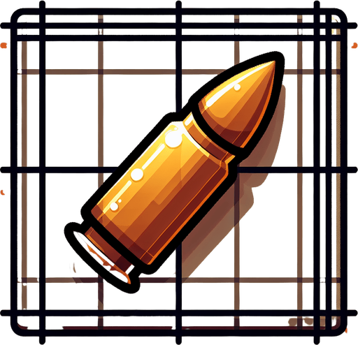 Bullet.
Single Game Texture.  In-Game asset.  2d.  Blank background.  High contrast.  No shadows