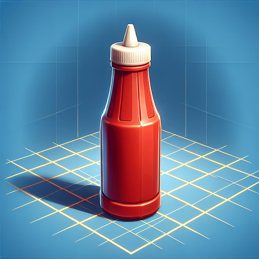 make a ketchup bottle.
Single Game Texture. In-Game asset. 2d. Blank background. High contrast. No shadows.