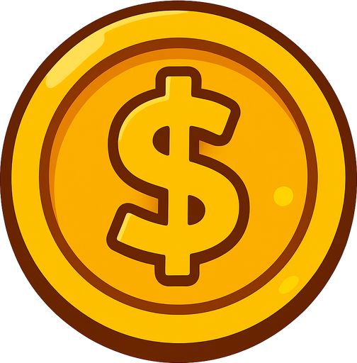 goldCoin.
In-Game asset.  2d.  High contrast.  No shadows
