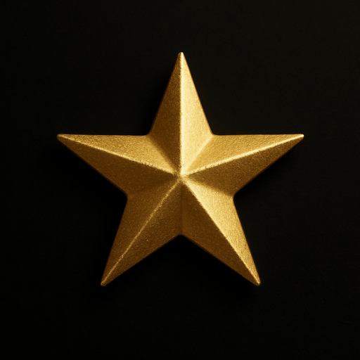 golden rating star.
black background. photo realistic.