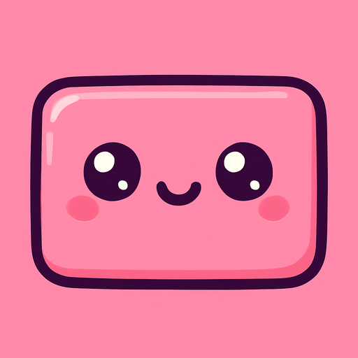 pink cute rec
tangle kawaii.
In-Game asset.  2d.  High contrast.  No shadows