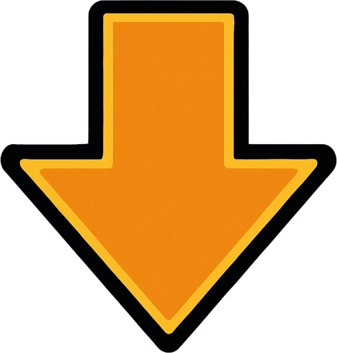 Down arrow.
In-Game asset.  2d.  High contrast.  No shadows