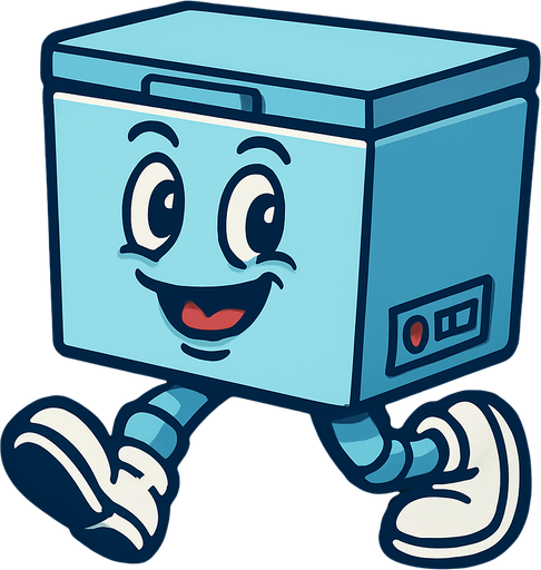 yürüyen derin dondurucu.
In-Game asset.  2d.  High contrast.  No shadows