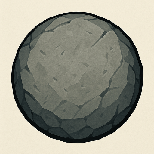 Yuvarlak taş.
In-Game asset.  2d.  High contrast.  No shadows