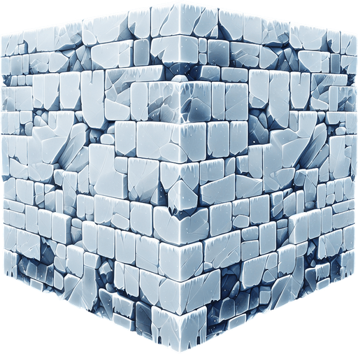 rectangular ice wall section, top down view

Single Game Texture. In-Game asset. 2d. Blank background. High contrast. No shadows.