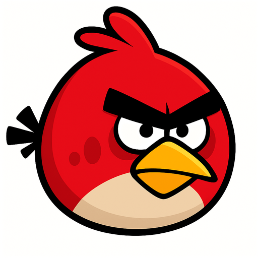 Angry Birds red little bird Red.
In-Game asset.  2d.  High contrast.  No shadows