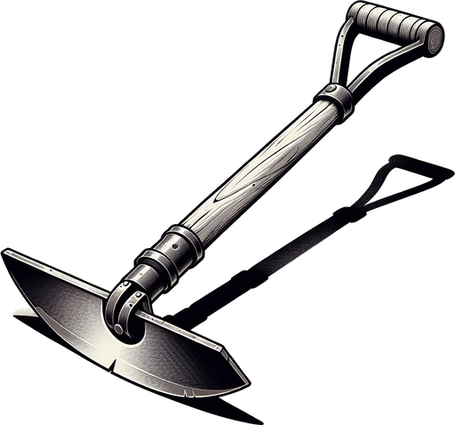Let's make a Farming Hoe so that we can till soil with it.
Single Game Texture.  In-Game asset.  2d.  Blank background.  High contrast.  No shadows