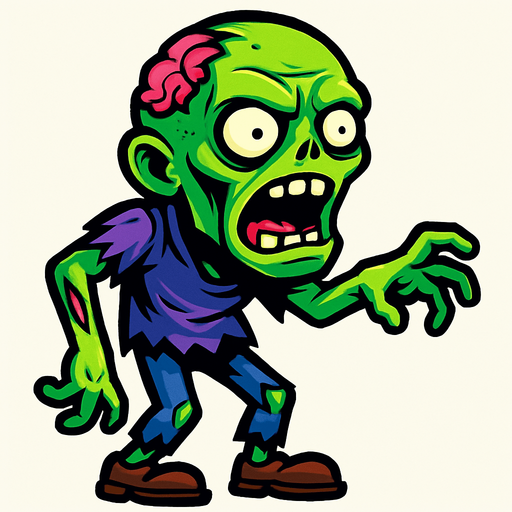 Zombie.
In-Game asset.  2d.  High contrast.  No shadows
