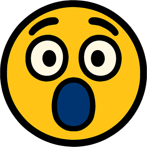 Emoji_shocked.
In-Game asset.  2d.  High contrast.  No shadows