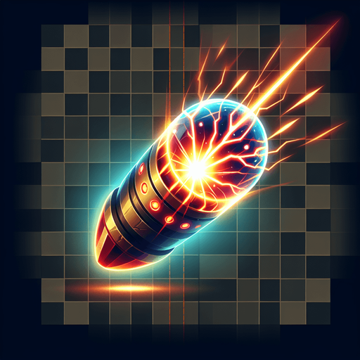 A laser bullet.
Single Game Texture. In-Game asset. 2d. Blank background. High contrast. No shadows.