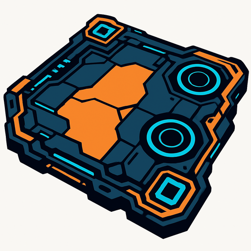 futuristic robotic ground.
In-Game asset.  2d.  High contrast.  No shadows
