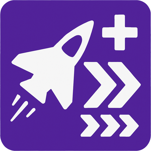 symbol for spaceship speed upgrade increase.
In-Game asset.  2d.  High contrast.  No shadows