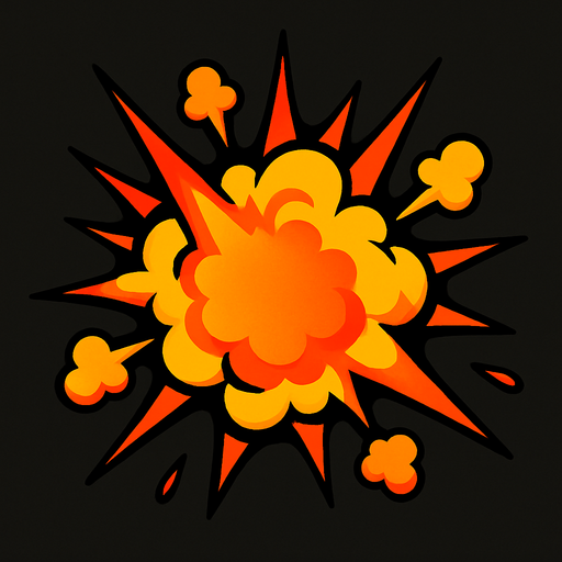 patlama efekti.
In-Game asset.  2d.  High contrast.  No shadows