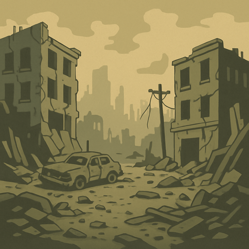 post apokaliptik evren.
In-Game asset.  2d.  low contrast.  No shadows