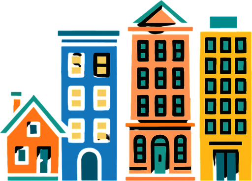 buldings.
In-Game asset.  2d.  High contrast.  No shadows