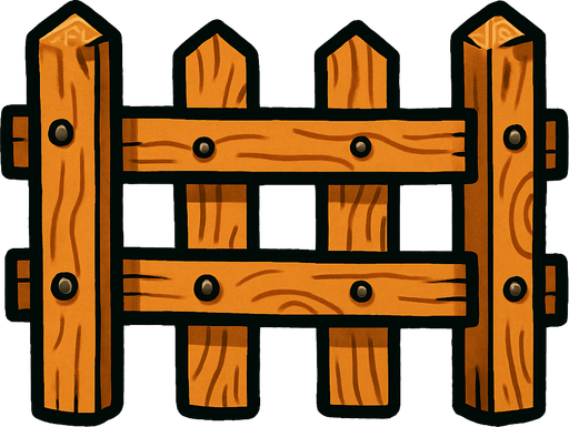 una valla de corral animada.
In-Game asset.  2d.  High contrast.  No shadows