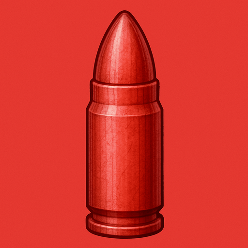 Bullet realistic icon light red color
In-Game asset.  2d.  High contrast.  No shadows