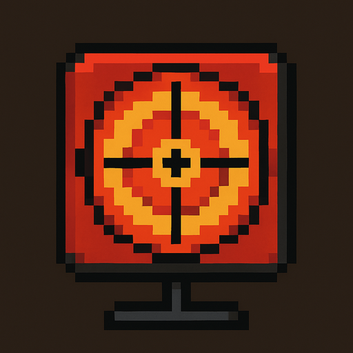 Target for weapon.(piksel art)
In-Game asset.  2d.  High contrast.