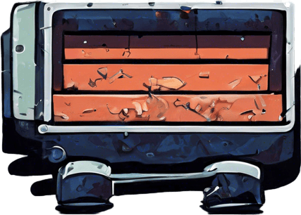 completely wrecked  in multiple pieces